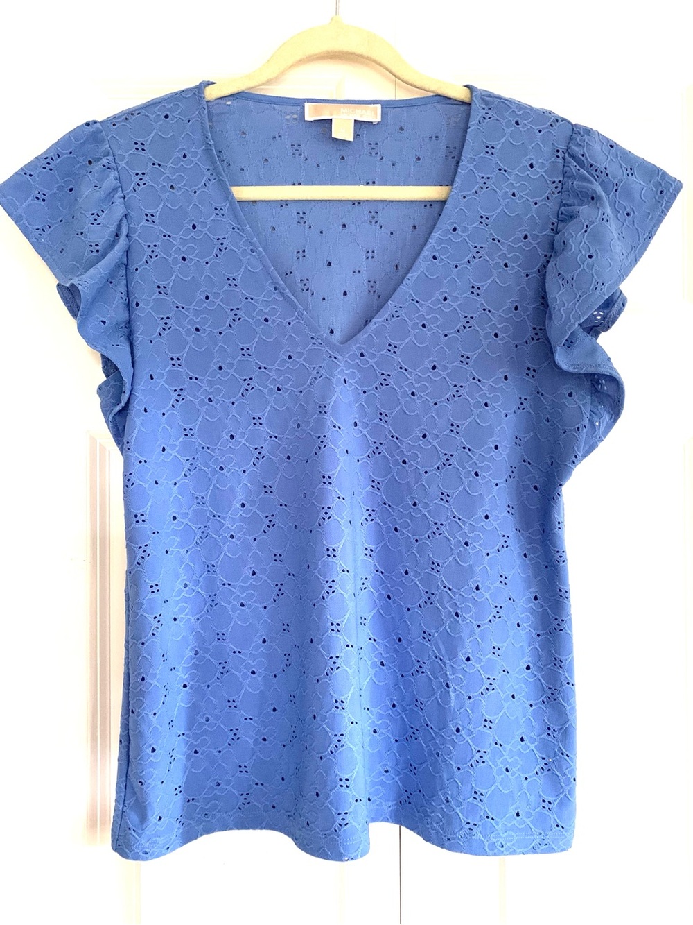 Michael Kors V-Neck Eyelet Tee